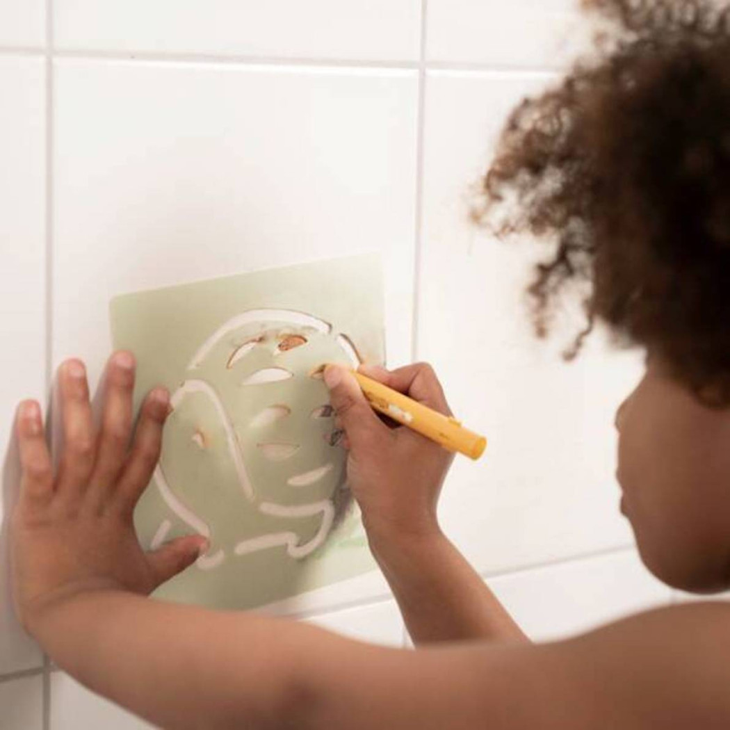 Zmywalne Kredki do Kąpieli z Szablonami i Gąbką - Forest Friends - Little Dutch