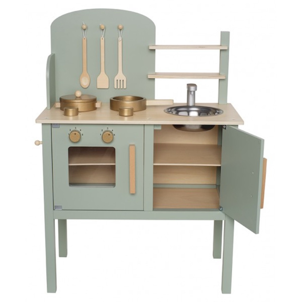Kuchnia Zielona - Drewniana Zabawka dla Dzieci - JaBaDaBaDo