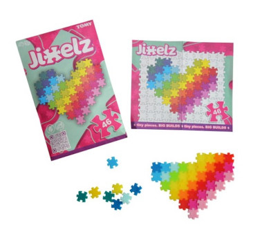 Jixelz Serce - Mini Puzzle Piksele 46 elementów - Fat Brain Toys