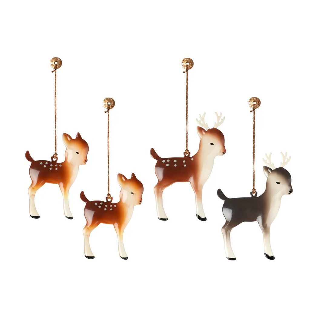 WYPRZEDAŻ Rodzina Reniferów - Zestaw 4 Zawieszek w Ozdobnym Pudełku - Dekoracja Bożonarodzeniowa - Maileg