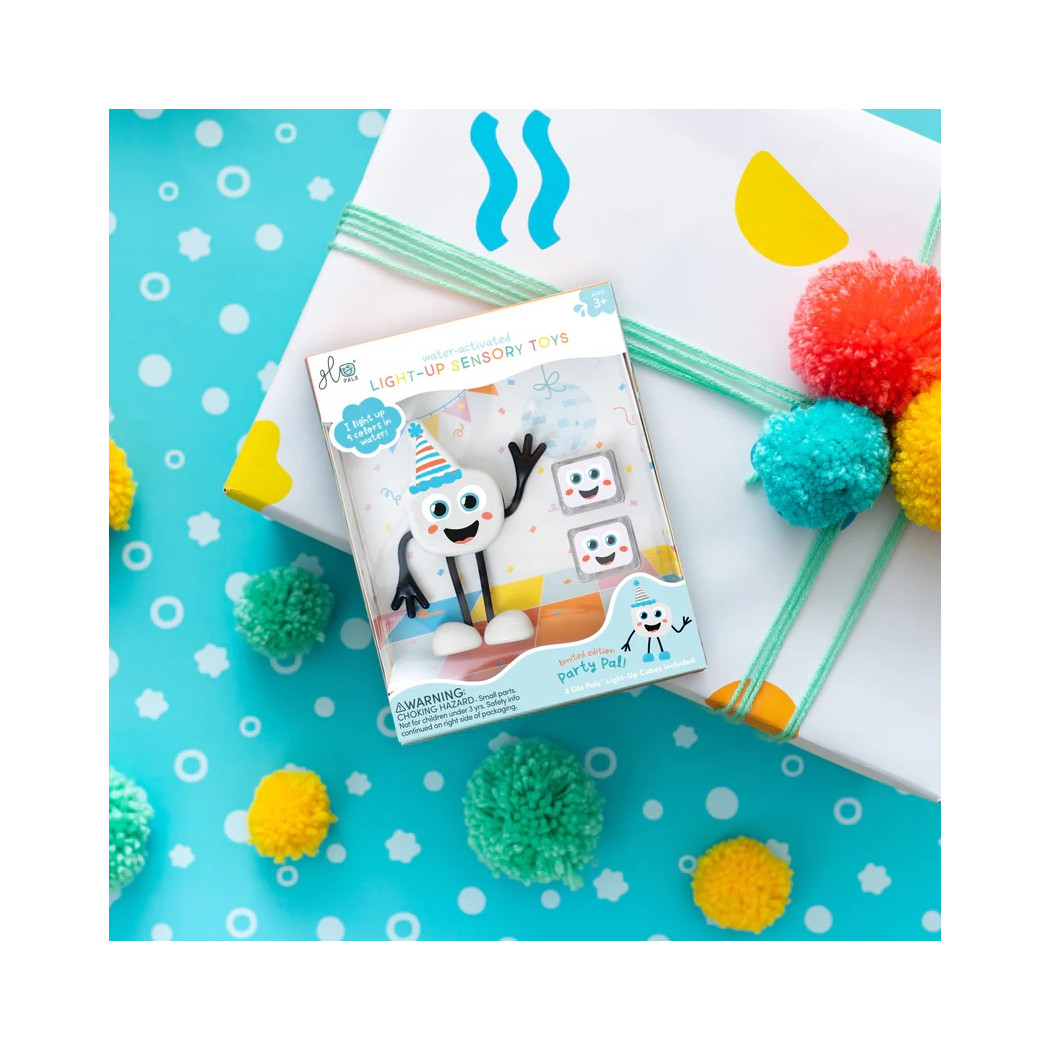 Postać Party Pal oraz 2 kostki Sensoryczne Świecące w Wodzie - Wielokolorowe - Glo Pals