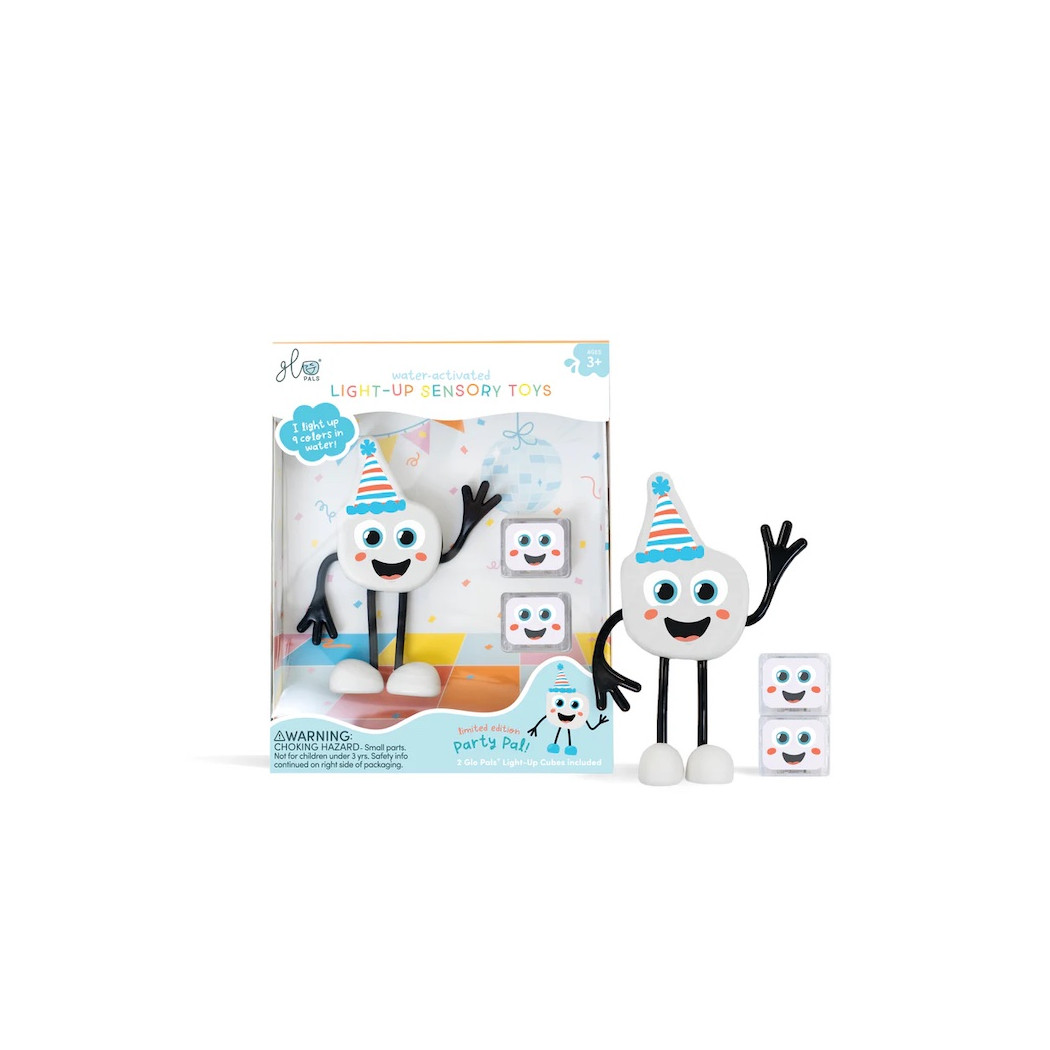 Postać Party Pal oraz 2 kostki Sensoryczne Świecące w Wodzie - Wielokolorowe - Glo Pals