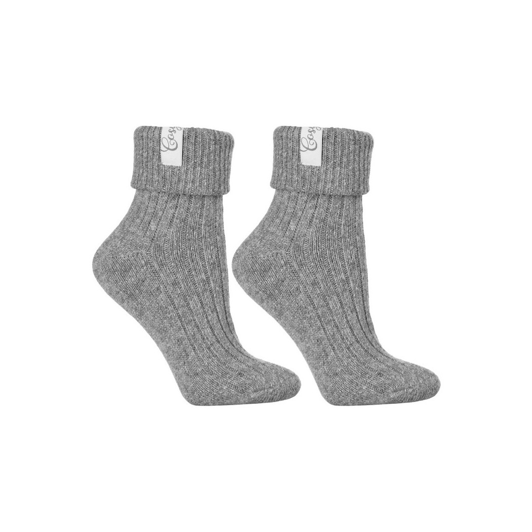 Szare - 35-38 - Skarpety z Wełną Grube Ciepłe Termo - Moraj