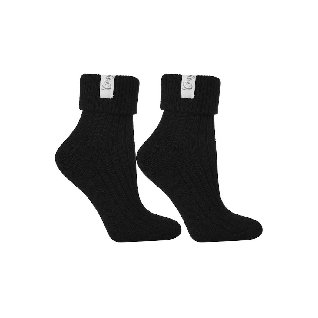 Czarne - 38-41 - Skarpety z Wełną Grube Ciepłe Termo - Moraj