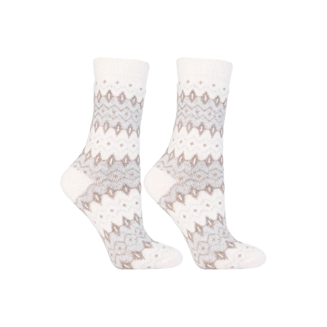 Białe Nordyckie Skarpetki z Wełną - 35-38 - Ciepłe Grube Termo - Moraj