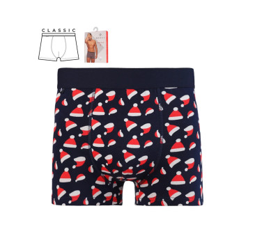 W Czapki Mikołaja - Bokserki M - Świąteczne Mikołajkowe Majtki w Kartoniku - Moraj