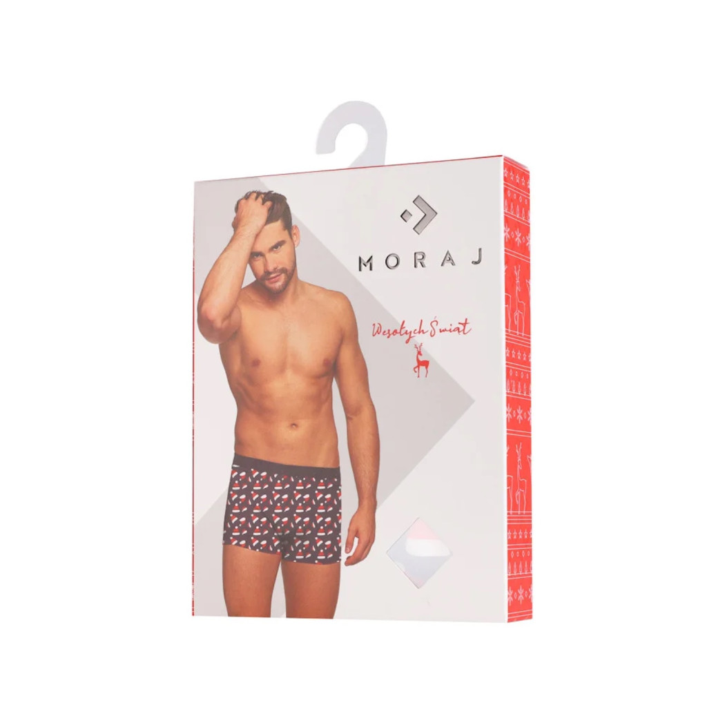 W Czapki Mikołaja - Bokserki XL - Świąteczne Mikołajkowe Majtki w Kartoniku - Moraj