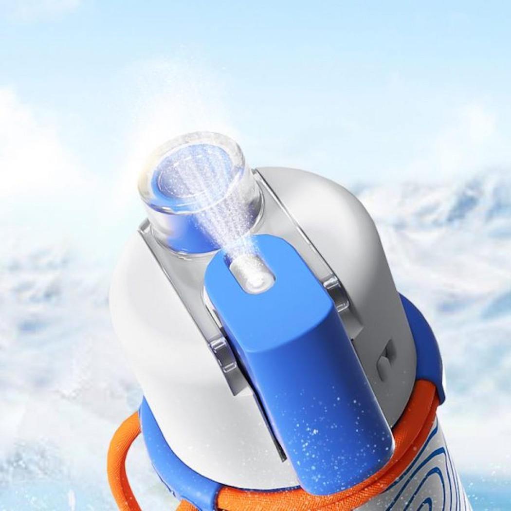 Niebieski Bidon ze Spryskiwaczem - 500 ml - Zraszacz dla Dzieci - Mideer