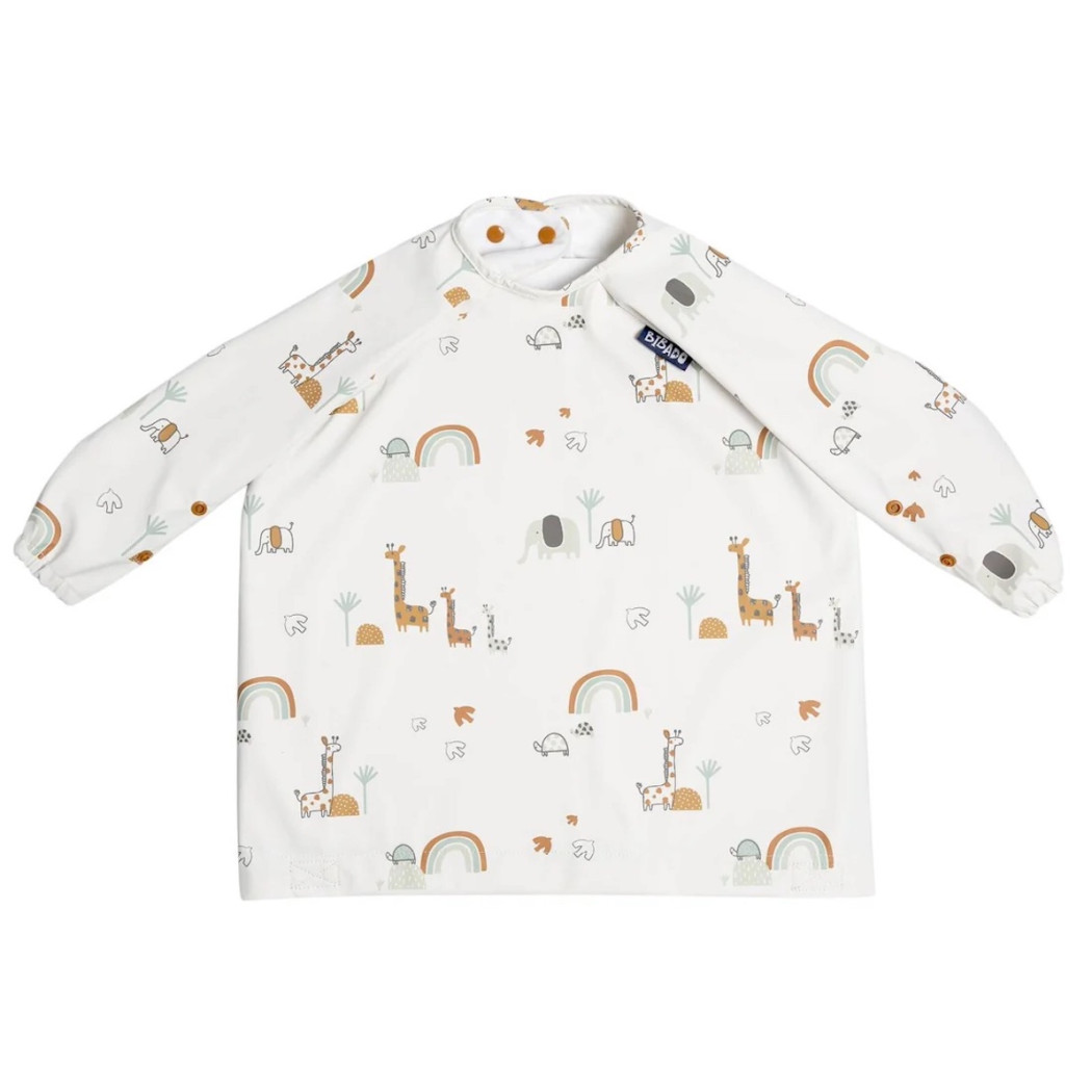 Żyrafy - Serengeti Spaghetti - Wodoodporny Śliniak z długim rękawem BLW - BIBaDO