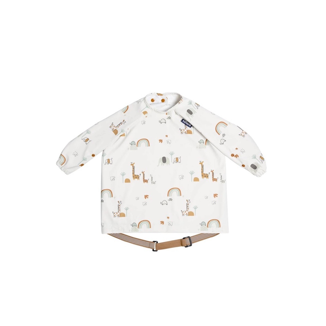 Żyrafy - Serengeti Spaghetti - Wodoodporny Śliniak z długim rękawem BLW - BIBaDO