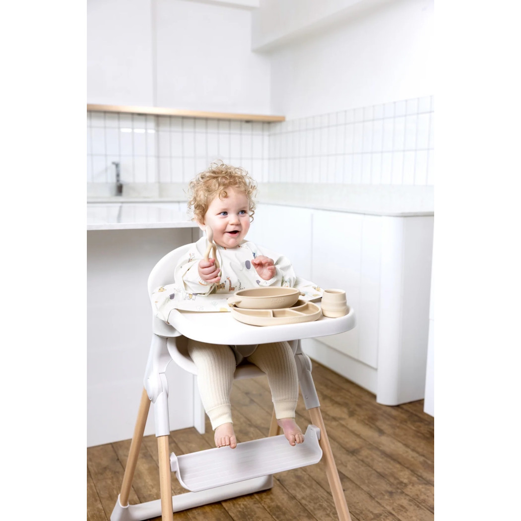 Żyrafy - Serengeti Spaghetti - Wodoodporny Śliniak z długim rękawem BLW - BIBaDO