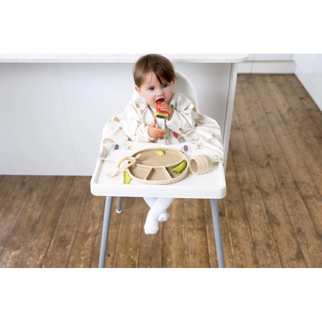 Żyrafy - Serengeti Spaghetti - Wodoodporny Śliniak z długim rękawem BLW - BIBaDO