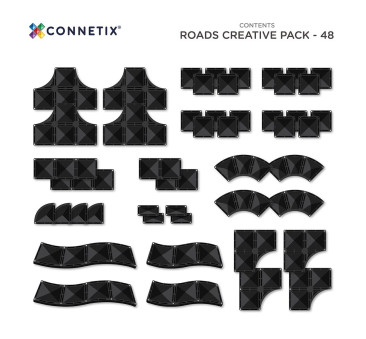 Drogi Magnetyczne - Klocki Jezdnie - Creative Roads - 48 Elementów - Connetix