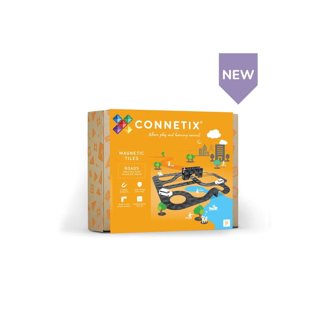 Drogi Magnetyczne - Klocki Jezdnie - Creative Roads - 48 Elementów - Connetix