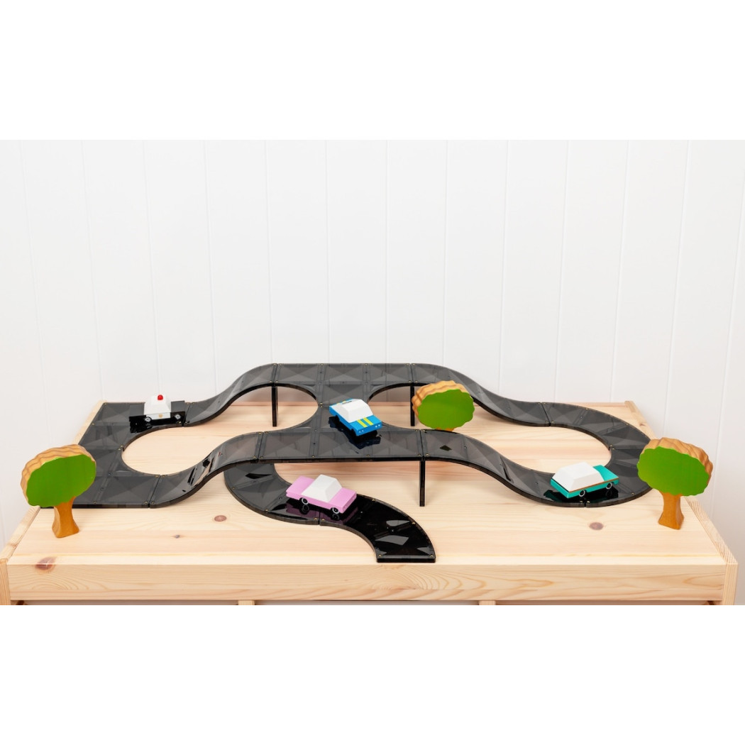 Podjazdy i Skrzyżowania - Klocki Magnetyczne Jezdnie - 16 Elementów - Connetix