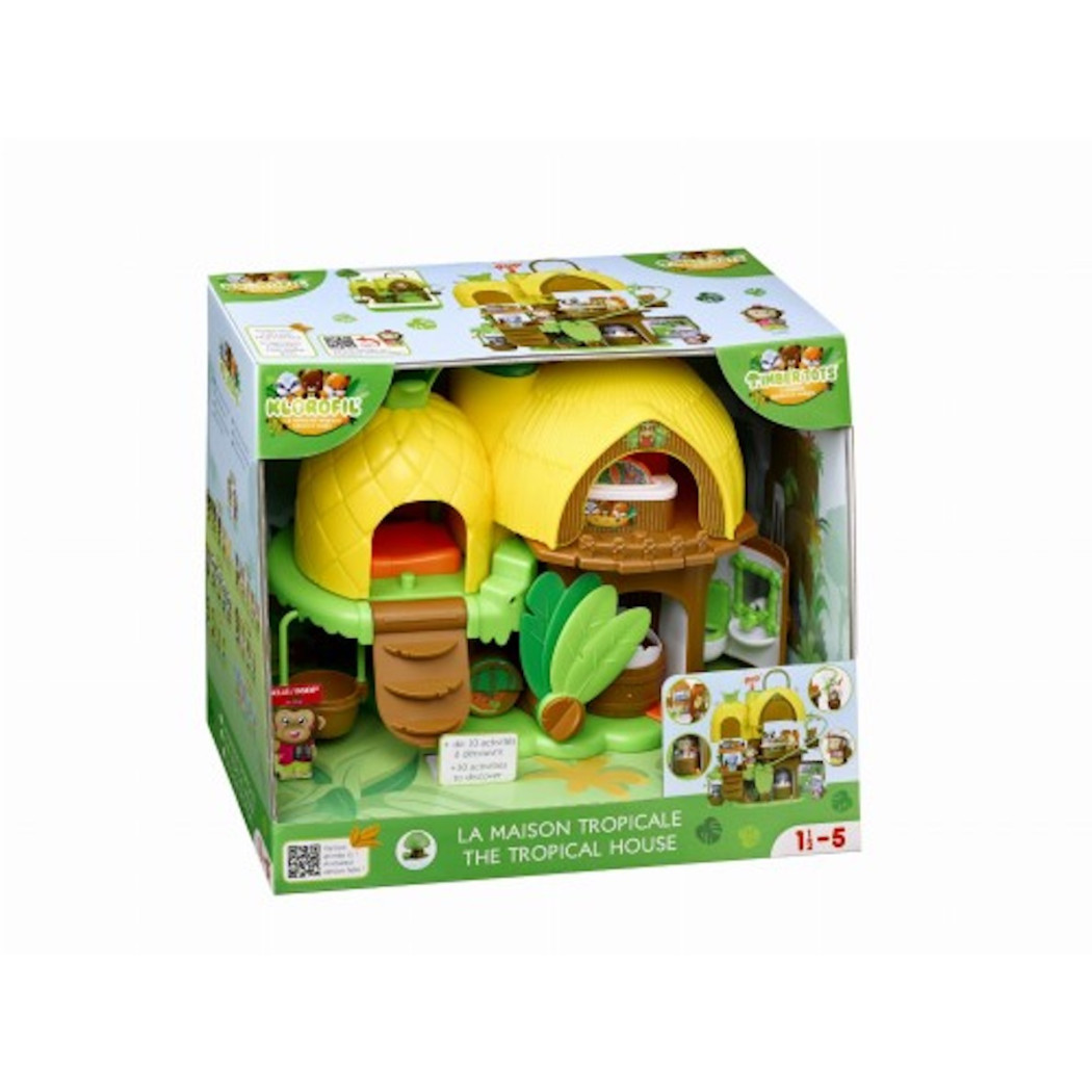 Tropikalny Domek Ananas - Przenośny Domek z Dżungli z Małpką - Klorofil