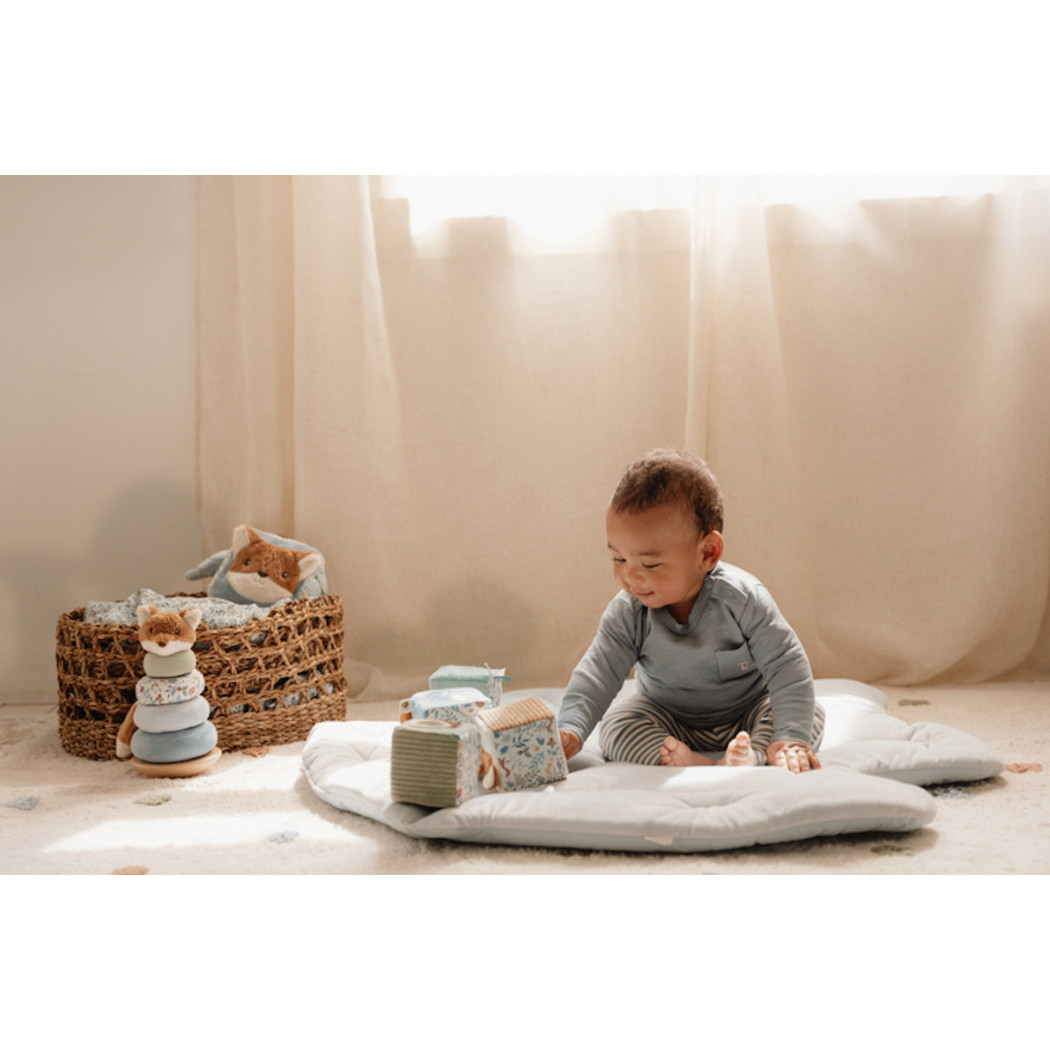 Cztery Miękkie Kostki - Motyw Leśny - Pluszowe Kostki Sensoryczne i Aktywizujące - Forest Firends - Little Dutch