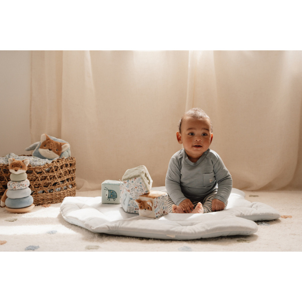 Cztery Miękkie Kostki - Motyw Leśny - Pluszowe Kostki Sensoryczne i Aktywizujące - Forest Firends - Little Dutch