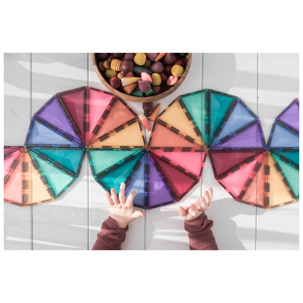 Ogromny Pastelowy Zestaw Konstrukcyjny - 202 Elementy - Klocki Magnetyczne - Connetix