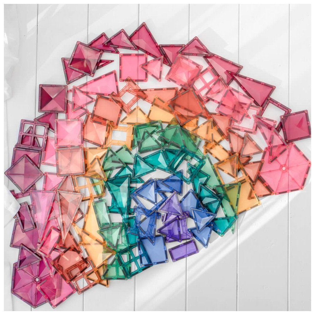 Ogromny Pastelowy Zestaw Konstrukcyjny - 202 Elementy - Klocki Magnetyczne - Connetix