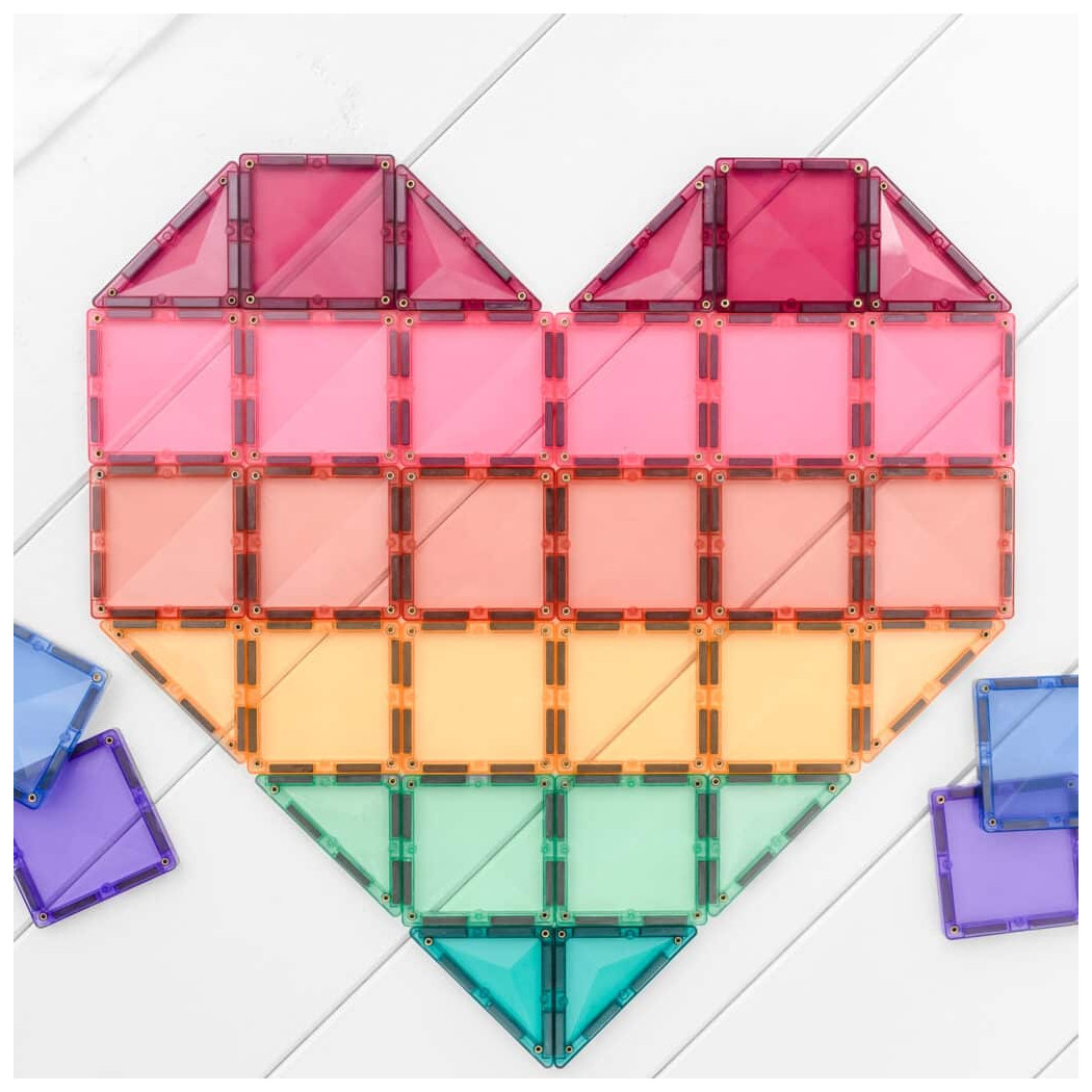 Ogromny Pastelowy Zestaw Konstrukcyjny - 202 Elementy - Klocki Magnetyczne - Connetix