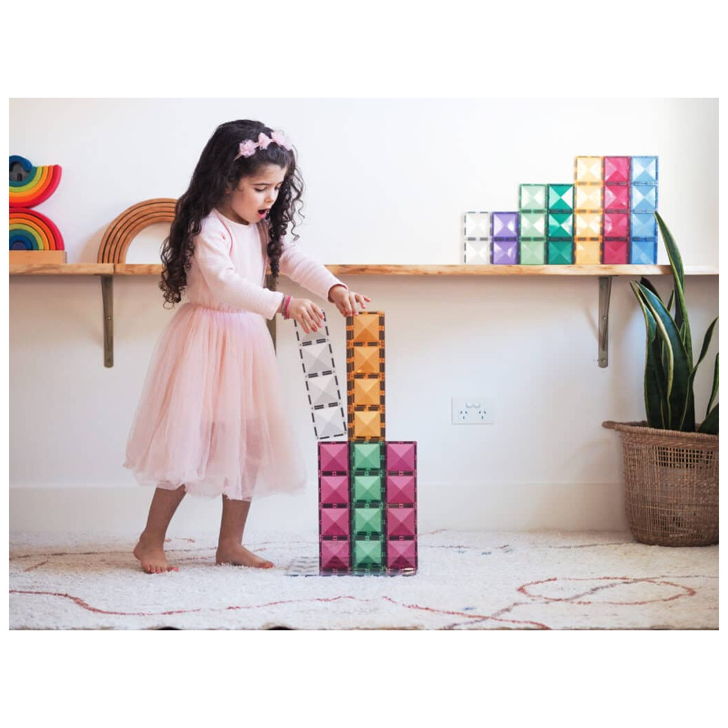 Pastelowe Prostokąty - Klocki Magnetyczne - Pastel Rectangle Pack - 24 Elementy - Connetix