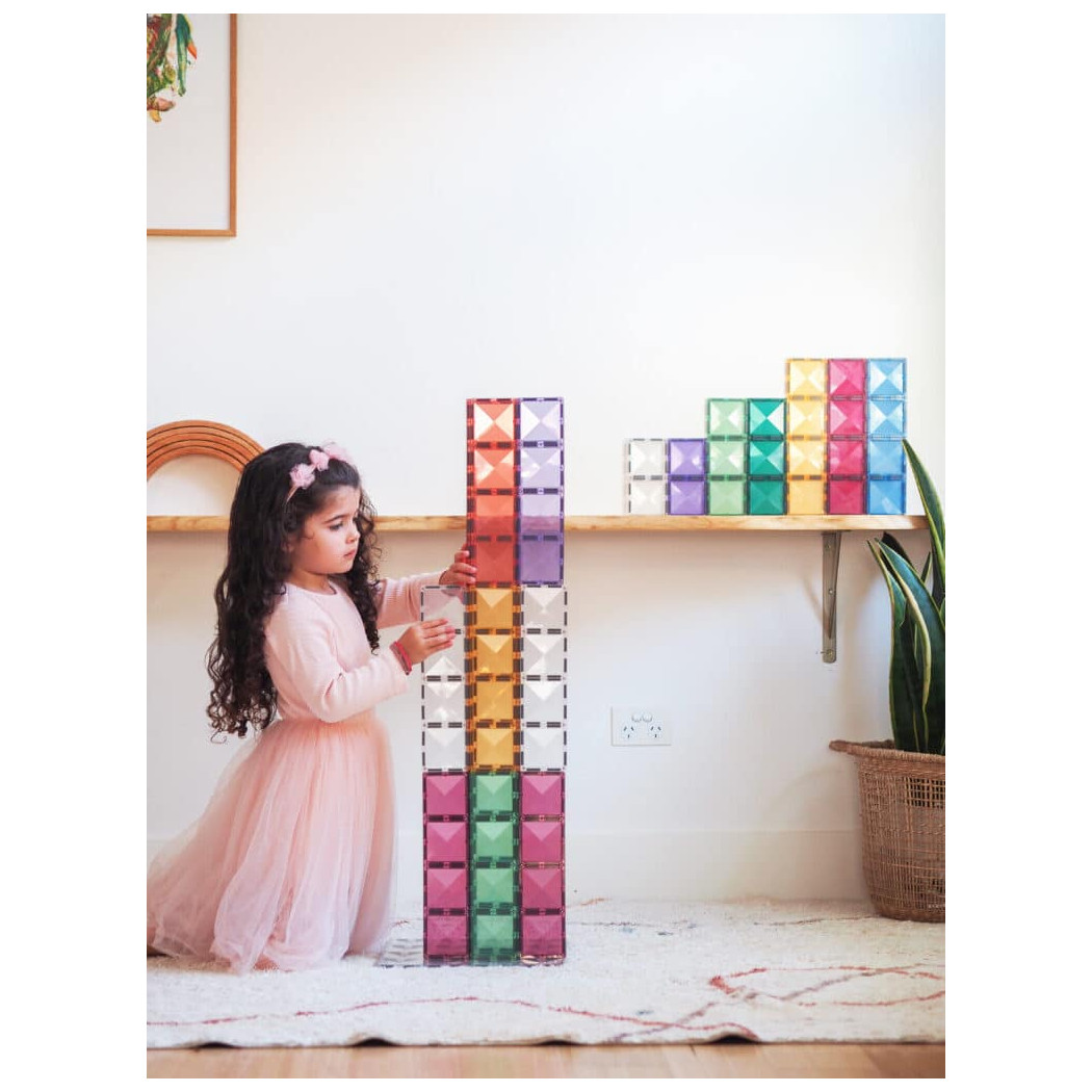 Pastelowe Prostokąty - Klocki Magnetyczne - Pastel Rectangle Pack - 24 Elementy - Connetix