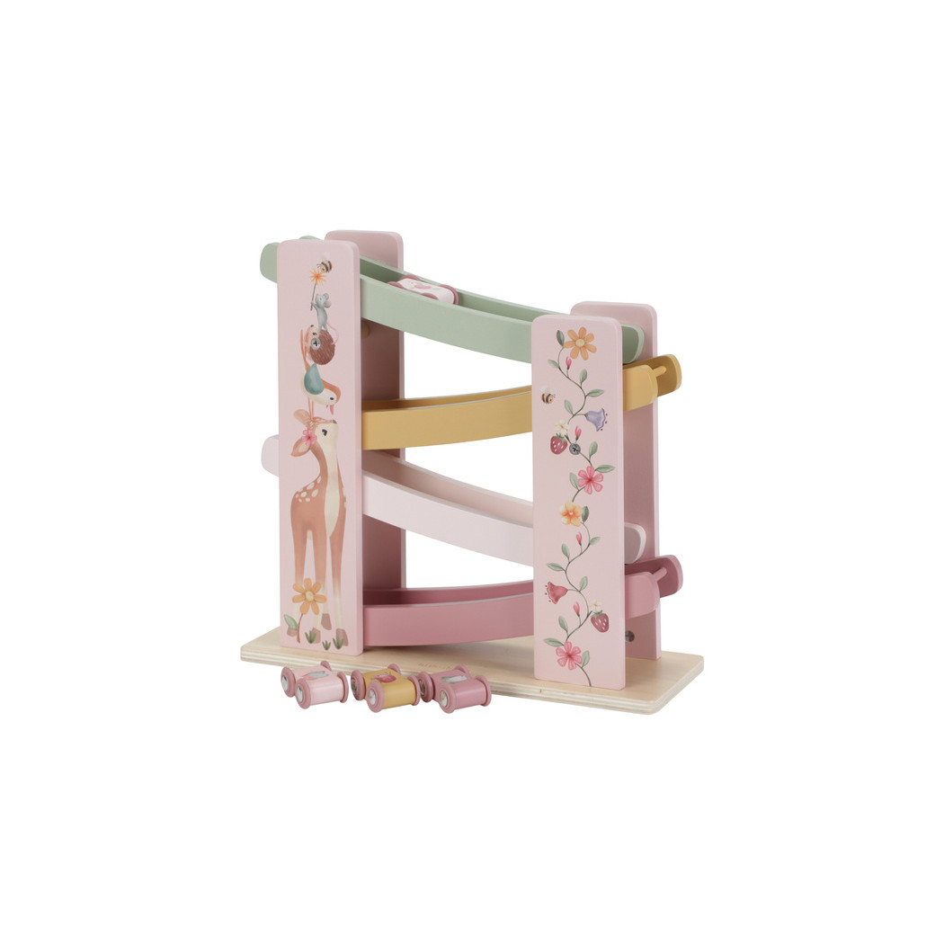 Zjeżdżalnia Fairy Garden - Drewniana Zjeżdżalnia dla Autek - Motyw Ogrodu - Little Dutch