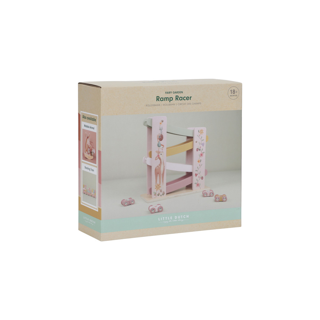 Zjeżdżalnia Fairy Garden - Drewniana Zjeżdżalnia dla Autek - Motyw Ogrodu - Little Dutch