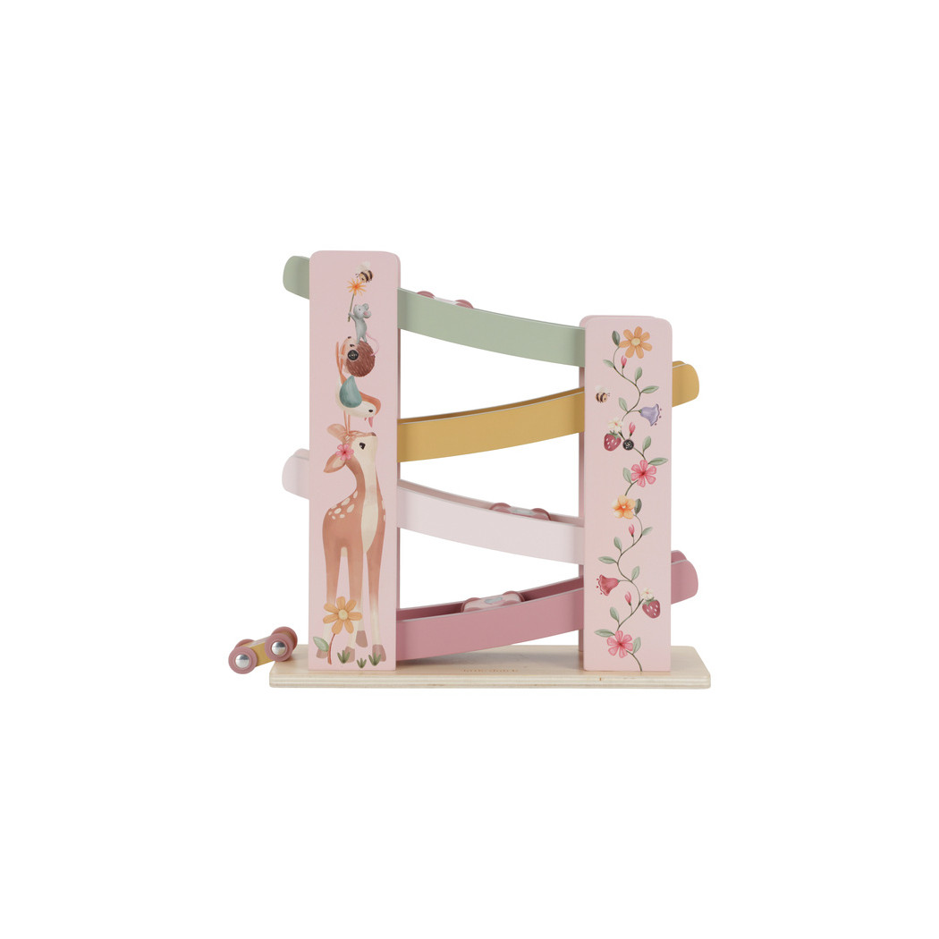 Zjeżdżalnia Fairy Garden - Drewniana Zjeżdżalnia dla Autek - Motyw Ogrodu - Little Dutch