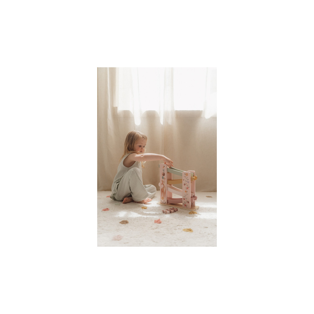 Zjeżdżalnia Fairy Garden - Drewniana Zjeżdżalnia dla Autek - Motyw Ogrodu - Little Dutch