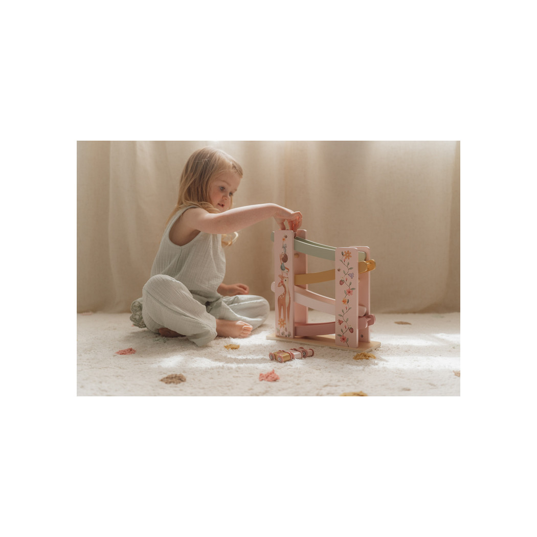 Zjeżdżalnia Fairy Garden - Drewniana Zjeżdżalnia dla Autek - Motyw Ogrodu - Little Dutch