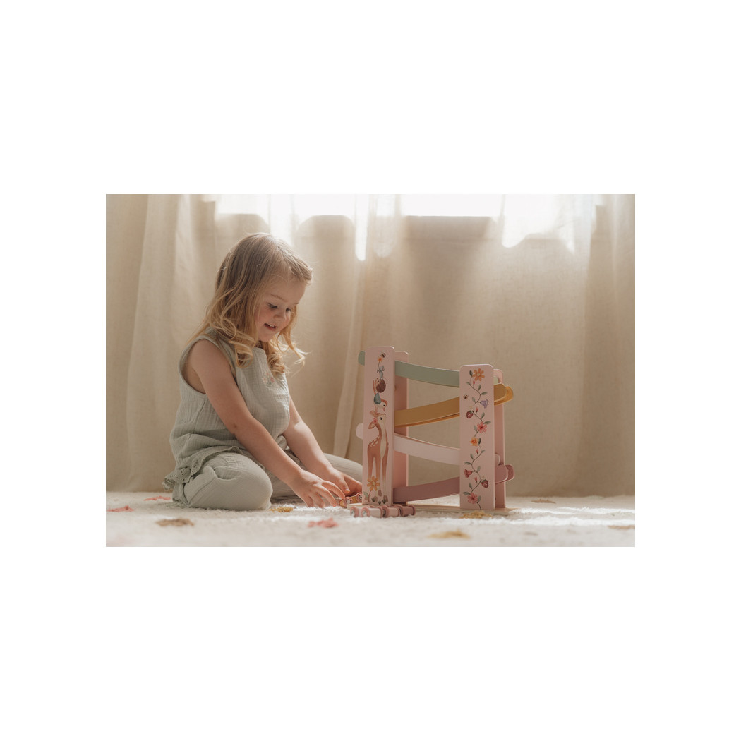 Zjeżdżalnia Fairy Garden - Drewniana Zjeżdżalnia dla Autek - Motyw Ogrodu - Little Dutch