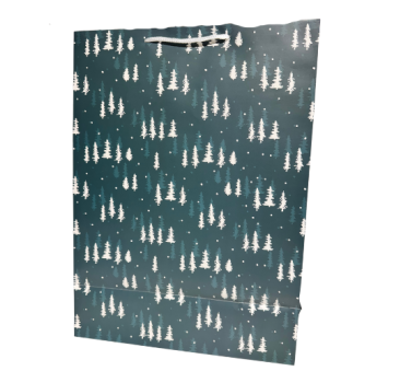 Ośnieżone Choinki - Duża Świąteczna Torba Prezentowa XL - 56x40x20 cm