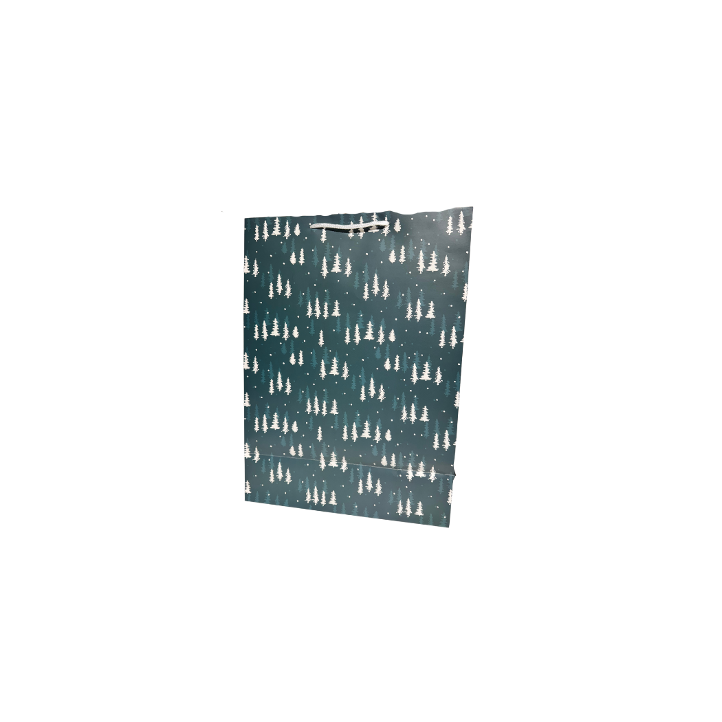 Ośnieżone Choinki - Duża Świąteczna Torba Prezentowa XL - 56x40x20 cm