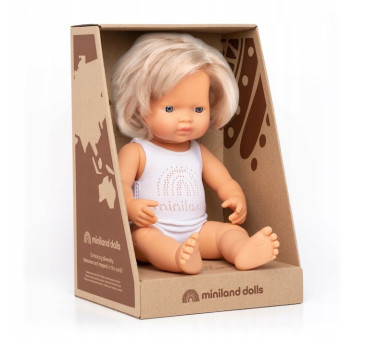 Europejka Blond Włosy 38 cm - Lalka Dziewczynka -  Blond Włosy - Miniland Doll - Miniland