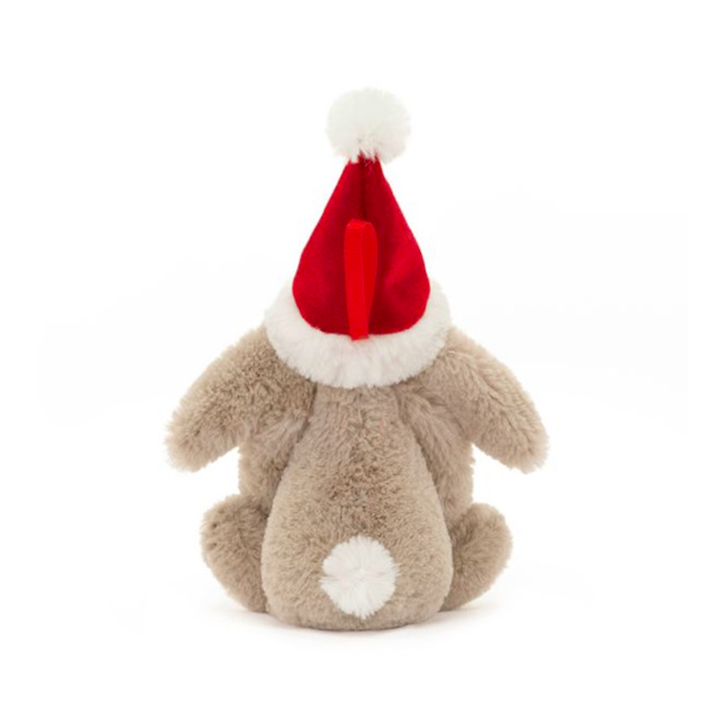 Zawieszka Króliczek w Czapce Mikołaja - Pluszowa Maskotka Bombka 13 cm - JellyCat