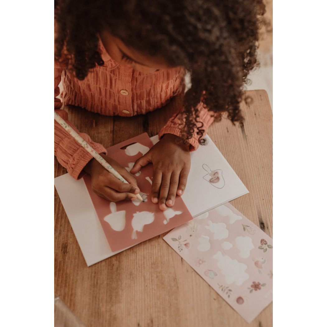 Różowy Piórnik z Zestawem Artykułów Papierniczych - Notes, Ołówek - Fairy Garden - Little Dutch