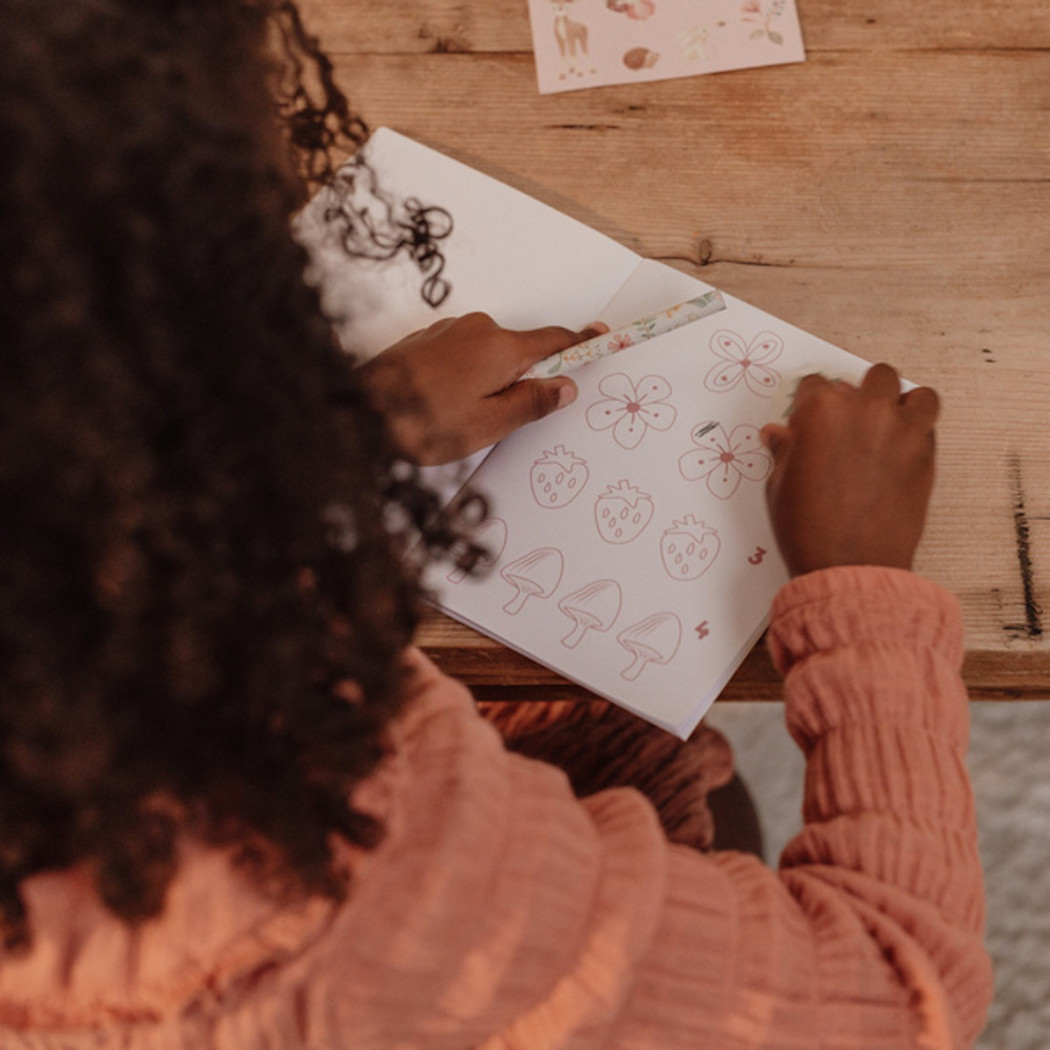 Różowy Piórnik z Zestawem Artykułów Papierniczych - Notes, Ołówek - Fairy Garden - Little Dutch