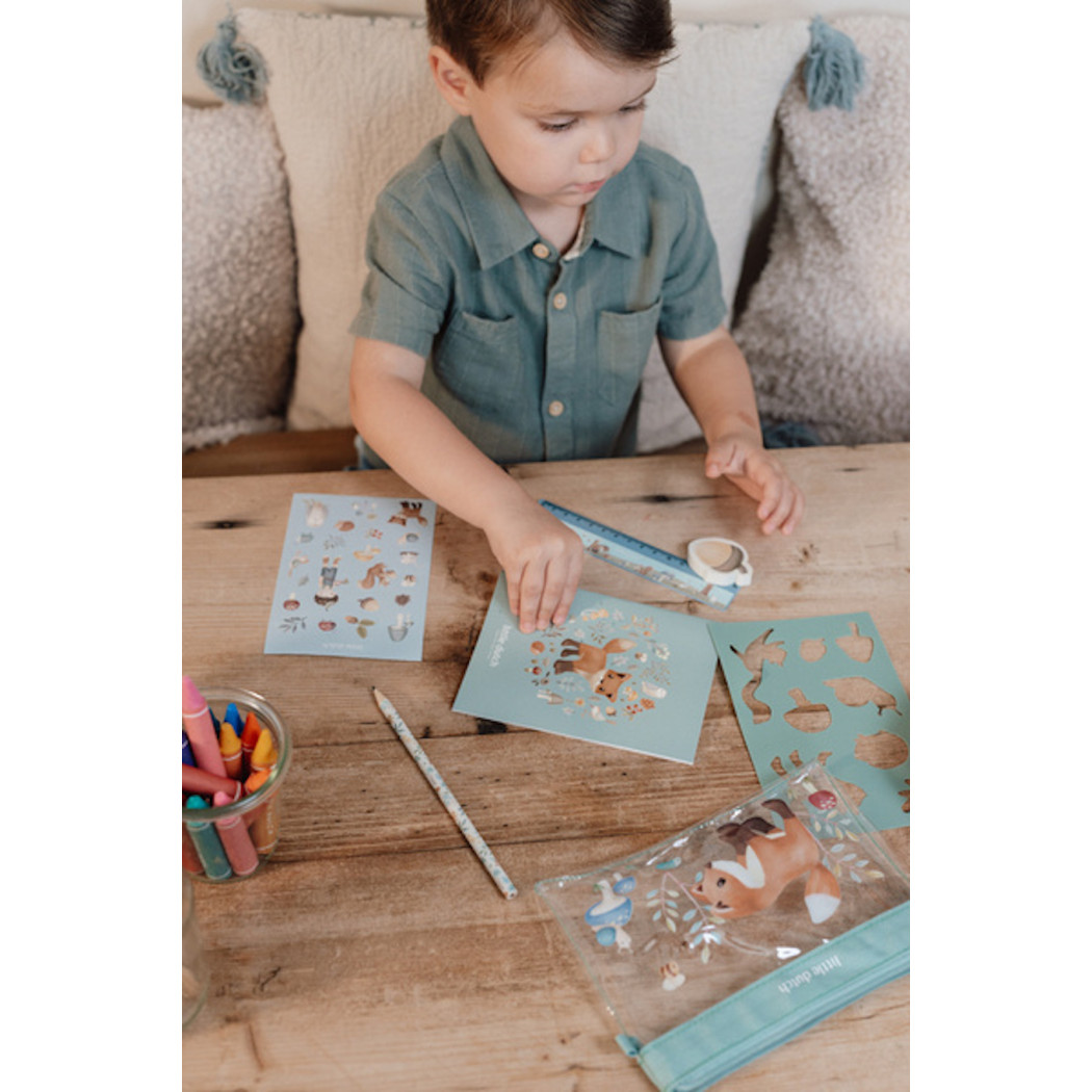 Leśny Piórnik z Zestawem Artykułów Papierniczych - Notes, Ołówek - Forest Friends - Little Dutch