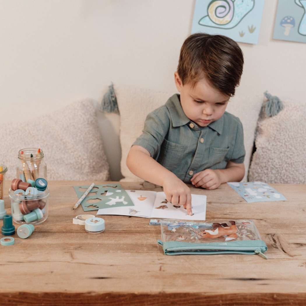 Leśny Piórnik z Zestawem Artykułów Papierniczych - Notes, Ołówek - Forest Friends - Little Dutch