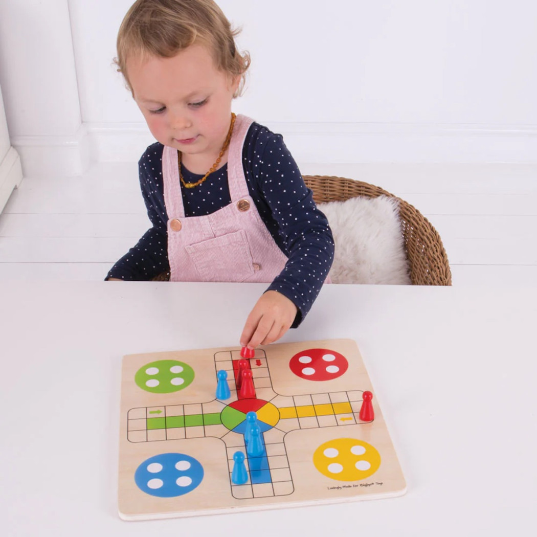 PROMOCJA Chińczyk - Tradycyjna Drewniana Gra Planszowa - Bigjigs Toys - Montessori