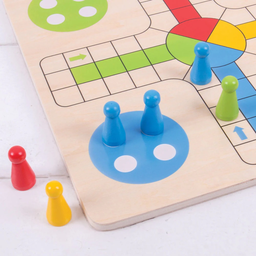 PROMOCJA Chińczyk - Tradycyjna Drewniana Gra Planszowa - Bigjigs Toys - Montessori