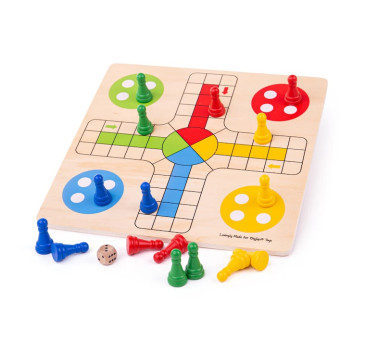 PROMOCJA Chińczyk - Tradycyjna Drewniana Gra Planszowa - Bigjigs Toys - Montessori