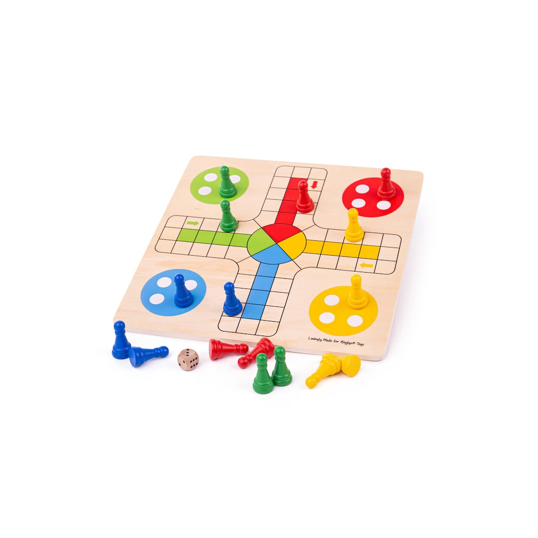 PROMOCJA Chińczyk - Tradycyjna Drewniana Gra Planszowa - Bigjigs Toys - Montessori