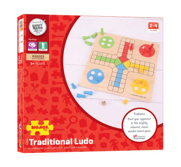 PROMOCJA Chińczyk - Tradycyjna Drewniana Gra Planszowa - Bigjigs Toys - Montessori
