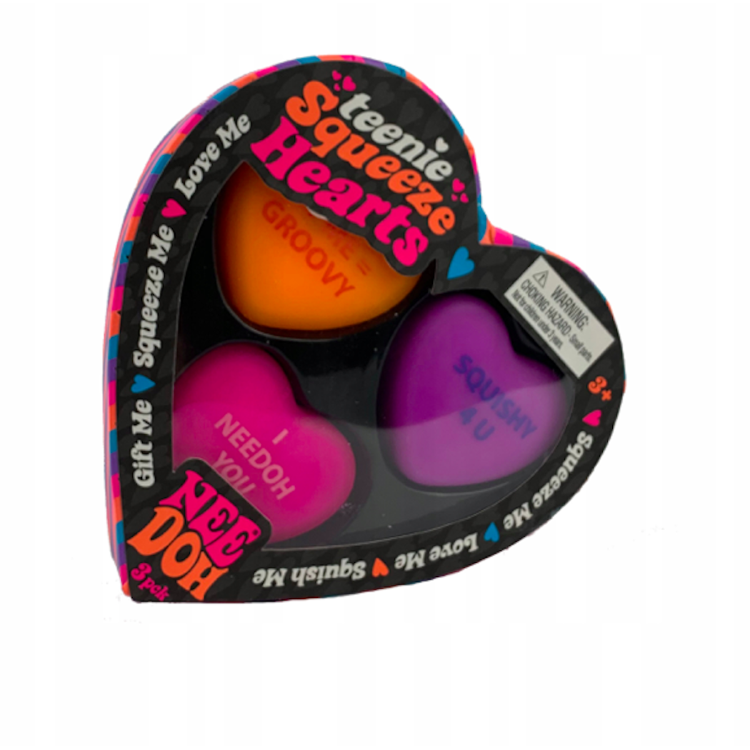 PINK 3 Małe Serca - Zabawka Sensoryczna - Gniotek Antystresowy - Needoh