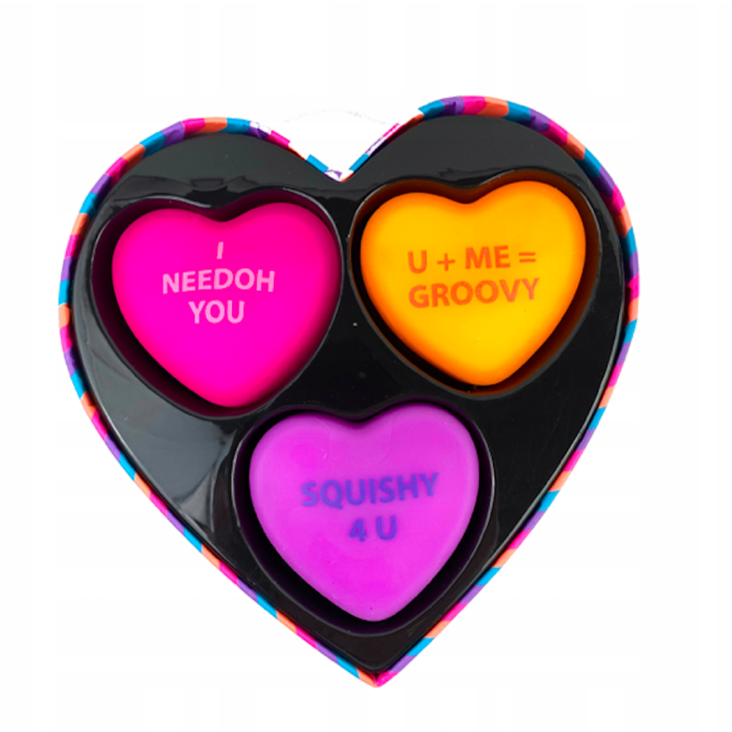 PINK 3 Małe Serca - Zabawka Sensoryczna - Gniotek Antystresowy - Needoh