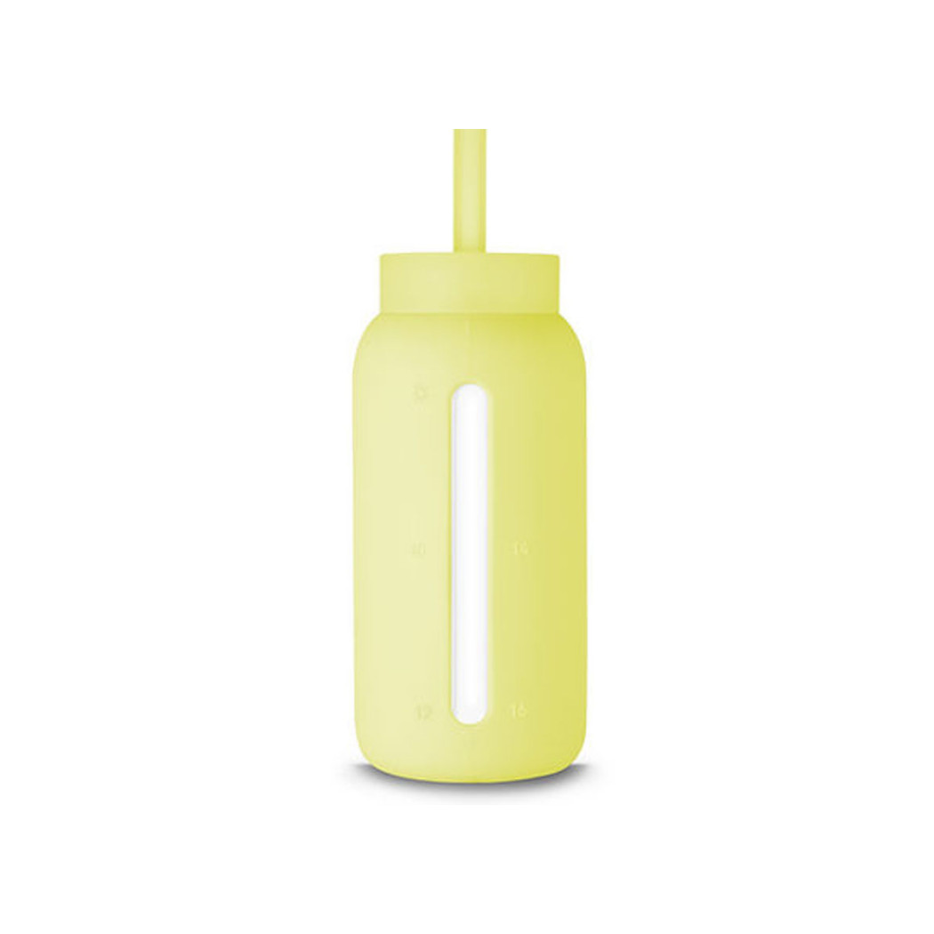 Sunny Lemonade - Silikonowa Słomka i Nakładka na Szklaną Butelkę 720 ml - Muuki