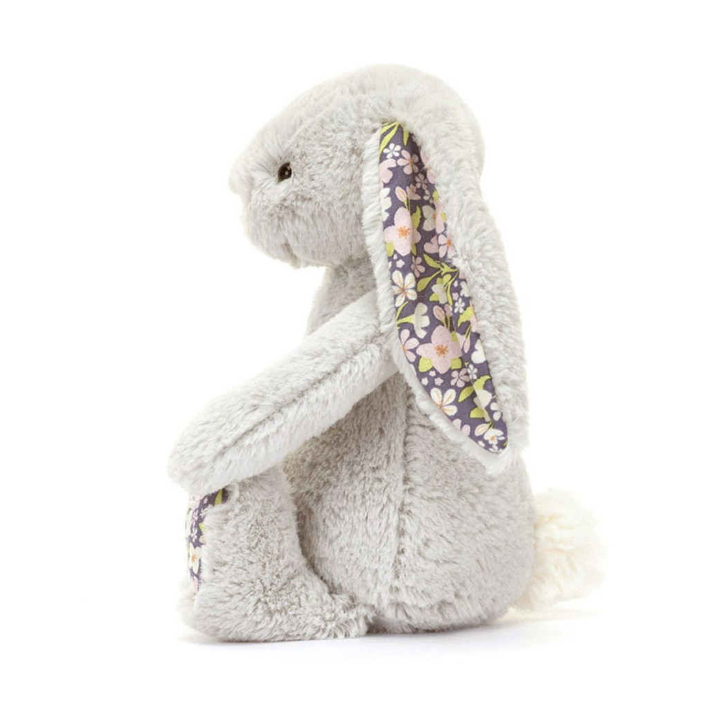 Srebrny Królik Kwiatowe Uszy i Stópki - Bloom 31 cm - Maskotka Przytulanka - JellyCat